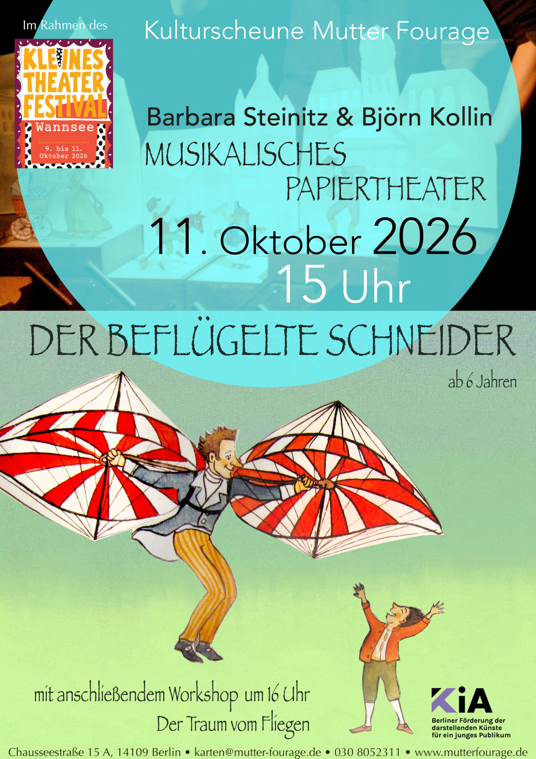 DER BEFLÜGELTE SCHNEIDER | Musikalisches Papiertheater | Barbara Steinitz und Björn Kollin