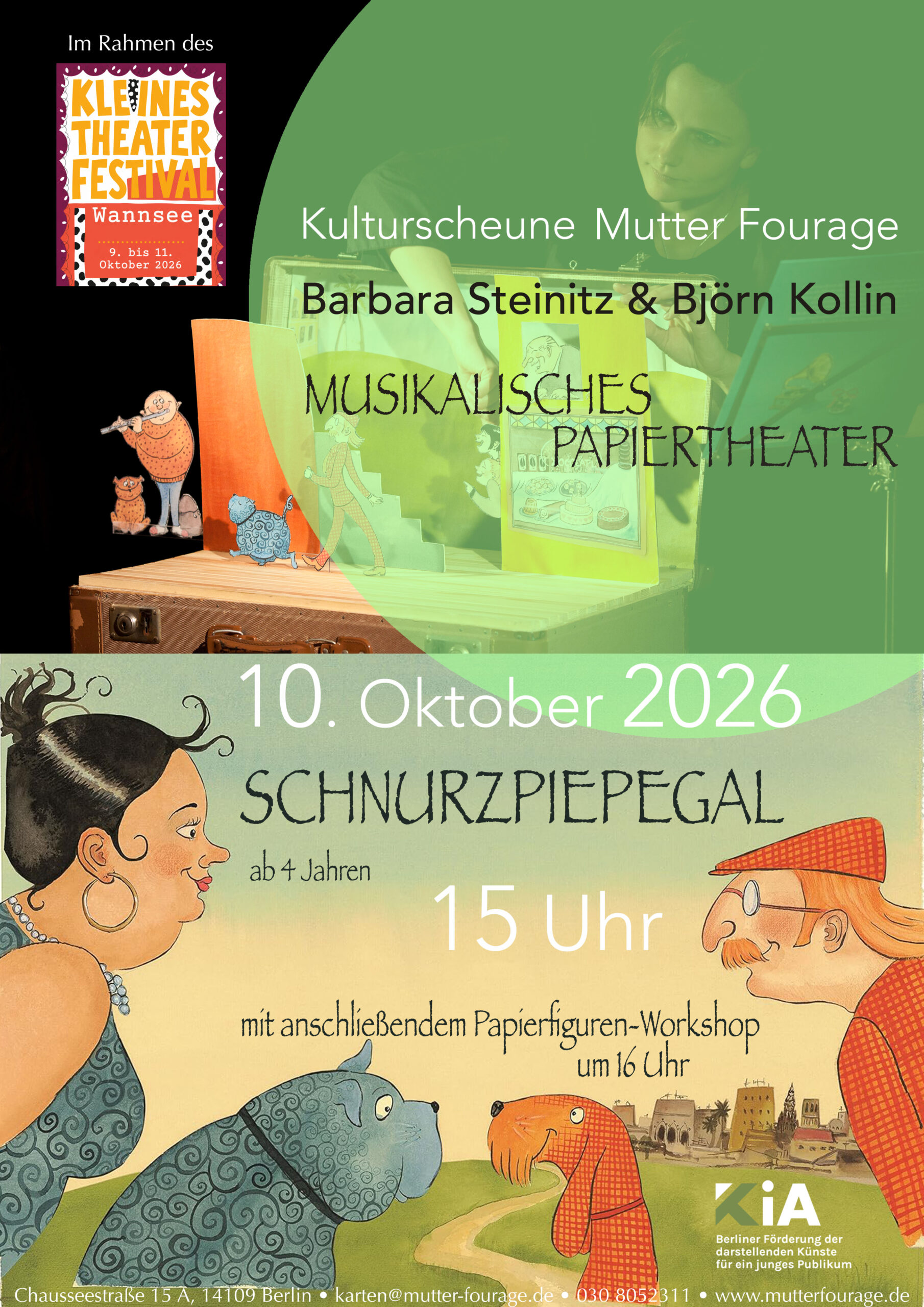 SCHNURZPIEPEGAL | Musikalisches Papiertheater | Barbara Steinitz und Björn Kollin